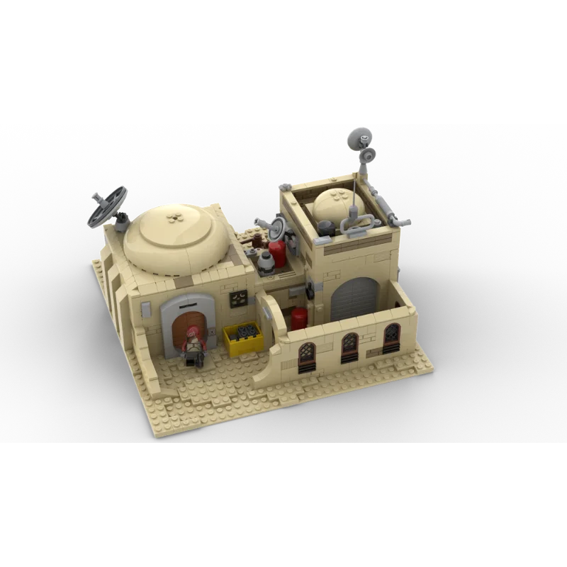 MOC Desert Planet Bausteine mit Kuppelhäusern Sci-Fi Sand Village Hero Home Modellbausatz Kreatives Display-Geschenk für Erwachsene