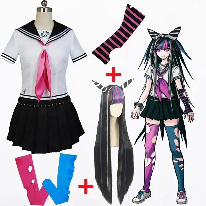 

Anime Danganronpa Cosplay Ibuki Mioda Cosplay Costumes Wig School Girls Uniform Dangan Ronpa Halloween Costumes For Women