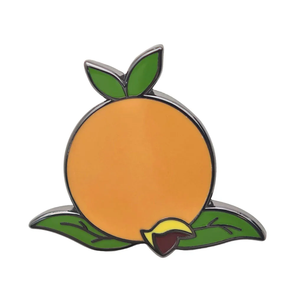 Retro-Brosche mit orangefarbenem Vogel, Sammlerstück, Emaille-Anstecker, Florida-Zitrus-Maskottchen, Metallabzeichen, niedliche Frucht-Reversnadeln, Kawaii-Schmuck, Geschenk – Detail 1