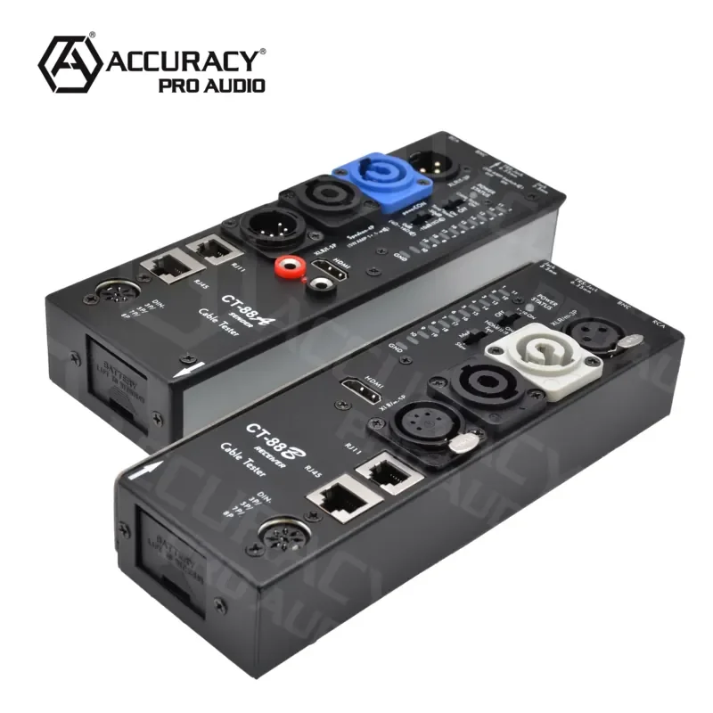 [CN Stock]Accuracy Pro Audio CT-88 Support Power CON SPEAKON XLR DIN RCA BNC 3.5 JACK 6.35 JACK RJ45 RJ11 Cable Tester