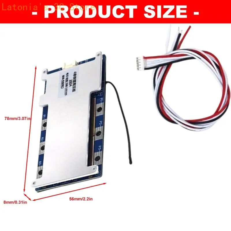 4S LiFePO4-Batterieschutzplatine mit Überladung, Überstrom, Überentladung, Kurzschluss und Temperaturschutz für X3UB – Detail 6