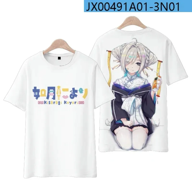 Vtuber kisaragi koyori 3d printing T-shirt summer fashion round neck short sleeve popular japan harajuku streetwear