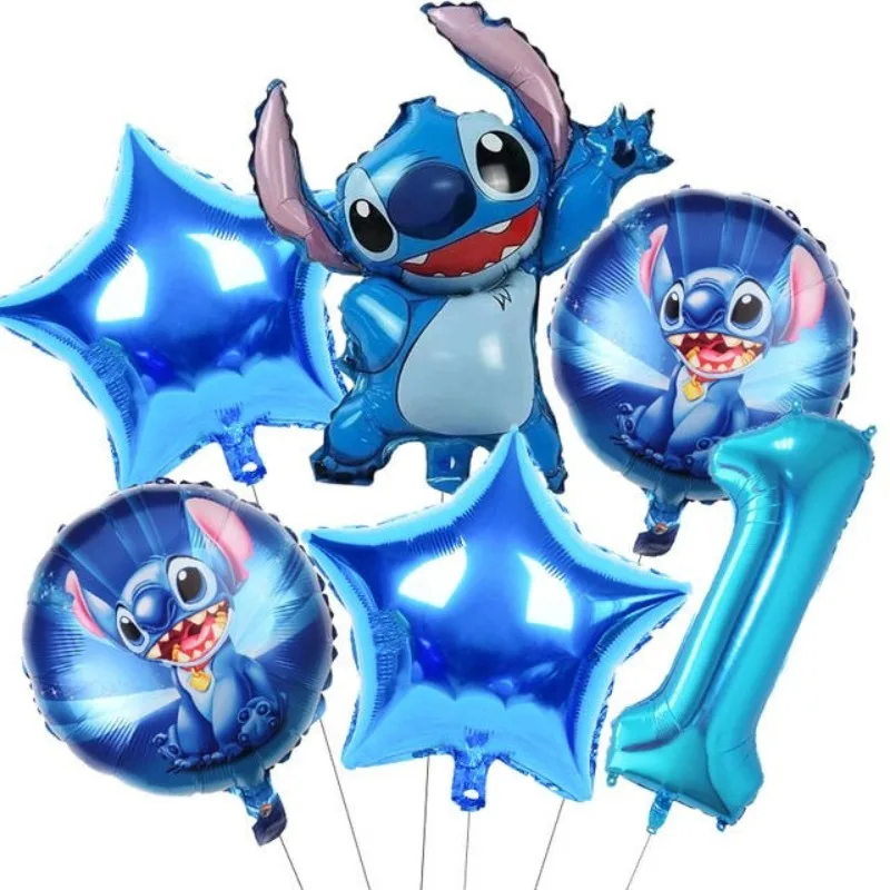 Disney Stitch Angel Lilo i Stitch animacja urządzenia peryferyjne uroczy dziecięcy układ sceny przyjęcia urodzinowego zestaw balonów o specjalnym kształcie