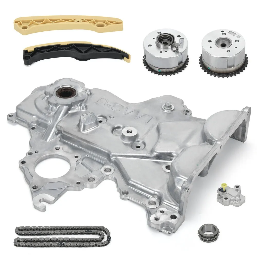 Distributiekettingset + VVT-versnelling + oliepompdeksel Past op Hyundai Veloster Elantra Kia 12-21