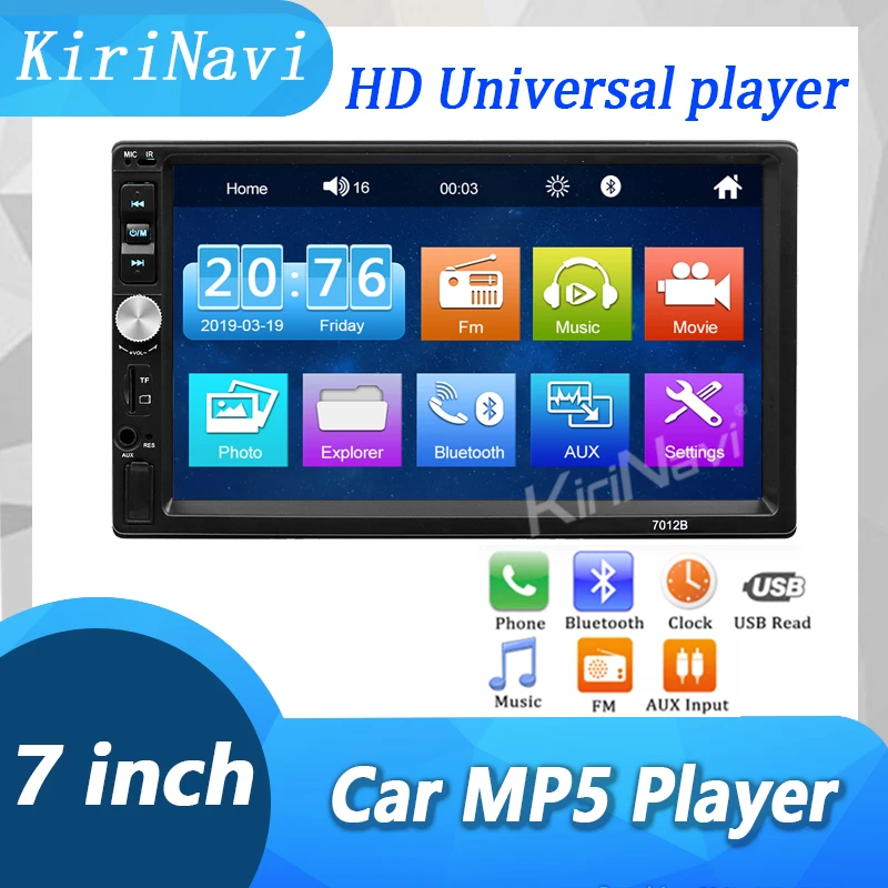 

Kirinavi 7 Inch Car Radio 2 Din MP5 Player Music HD Video Audio USB Auto Multimedia Bluetooth FM Autoradio Stereo Touch Screen