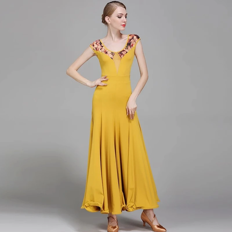 

Advanced Fashion Short-sleeved Modern Dance Skirt Big Swing Dress Dress National Standard Dance Uniform Judge Referee Clothing