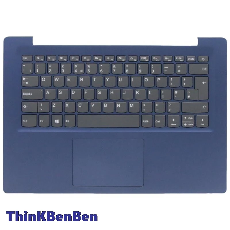 

UK English Blue Keyboard Upper Case Palmrest Shell Cover For Lenovo Ideapad S130 14 130s 14 14IGM 120s 14 14IAP 5CB0R61227