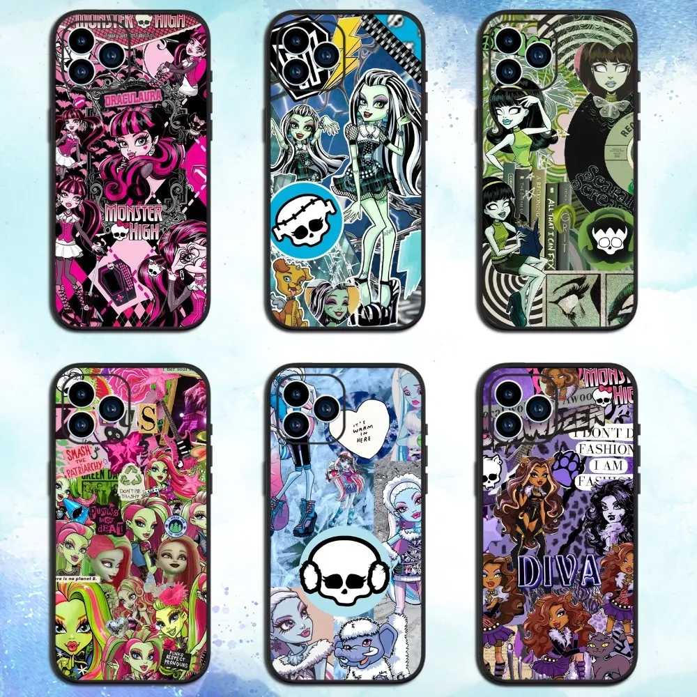 Anime Monsters High  Phone Case For iPhone 15 13 14 12 11 Pro MAX XR X SE XS Mini Soft Shell