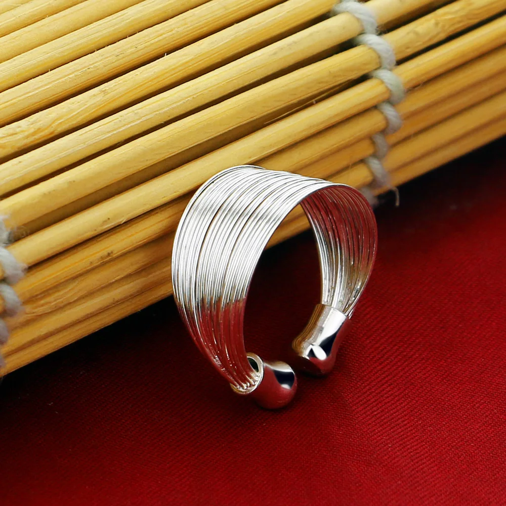 

925 Sterling Silver Women & Girls Vintage Open Ring Matte Twisted Dainty Jewelry Party Gift for Daily Wear & Festive Gatherings