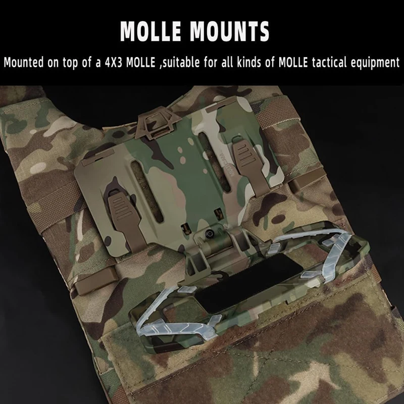 Tactical Chest Phone Holder, Foldable MOLLE Admin Board, Navigation Panel for Plate Carrier Vest Rig, Outdoor Map Pouch