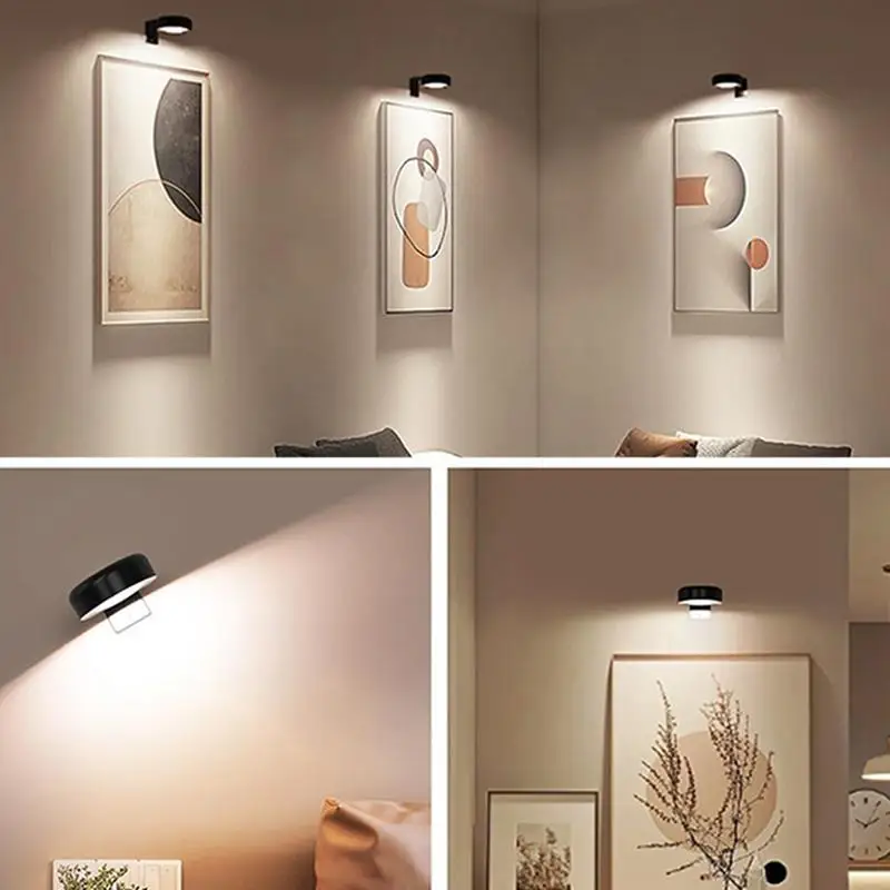 Luces LED magnéticas para imagen, foco de pintura regulable con batería, con 13 modos de iluminación, 2 uds.