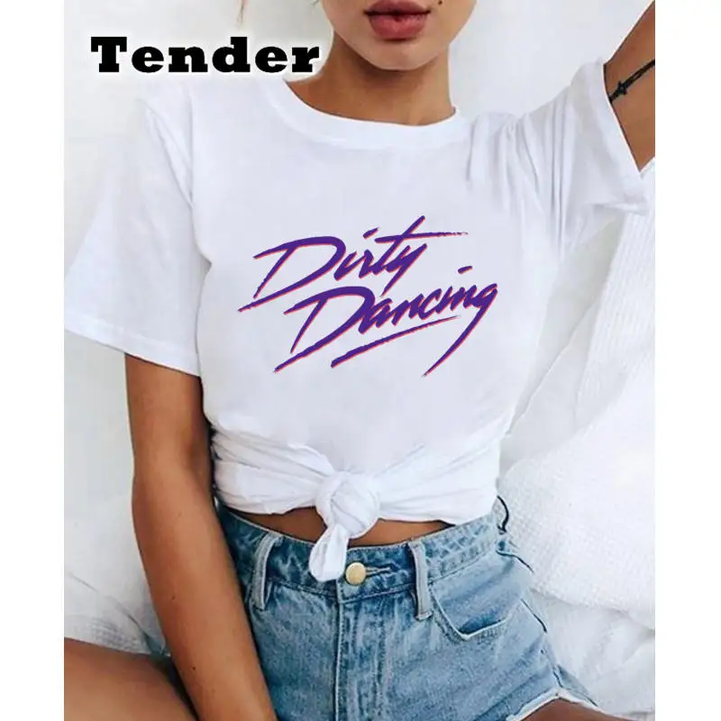 Dirty Dancing T Shirt donna Kawaii manica corta Cartoon Graphic Tees Streetwear Harajuku Anime Hip Hop T-Shirt dropship femminile