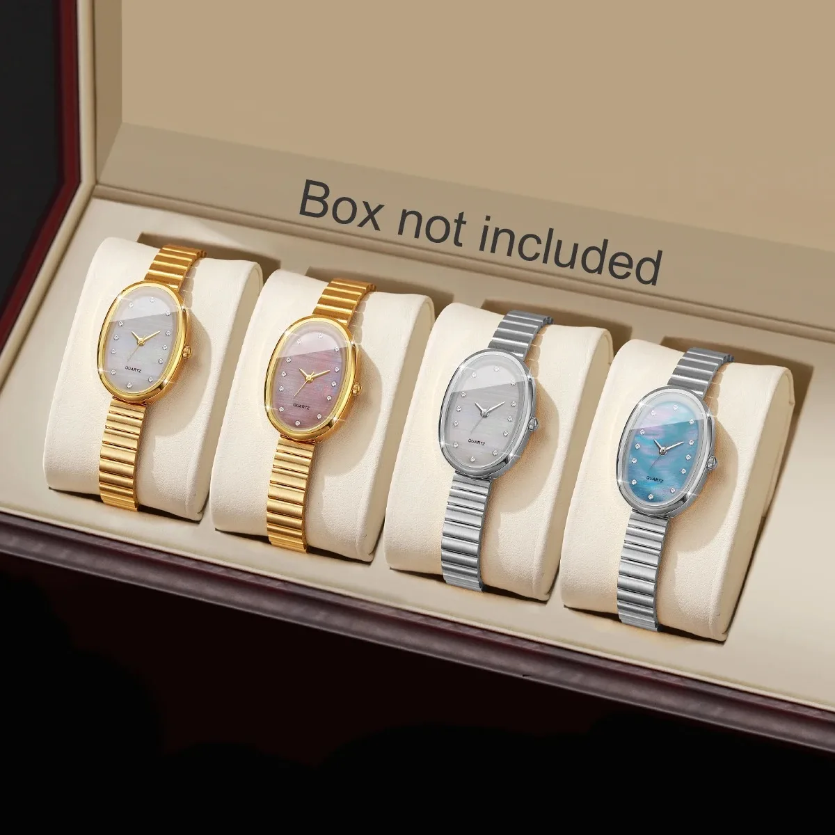 

1/4 шт. модные женские часы с ультратонким ремешком, элегантный овальный циферблат, женские кварцевые наручные часы Reloj Mujer, часы для девочек (без коробки)