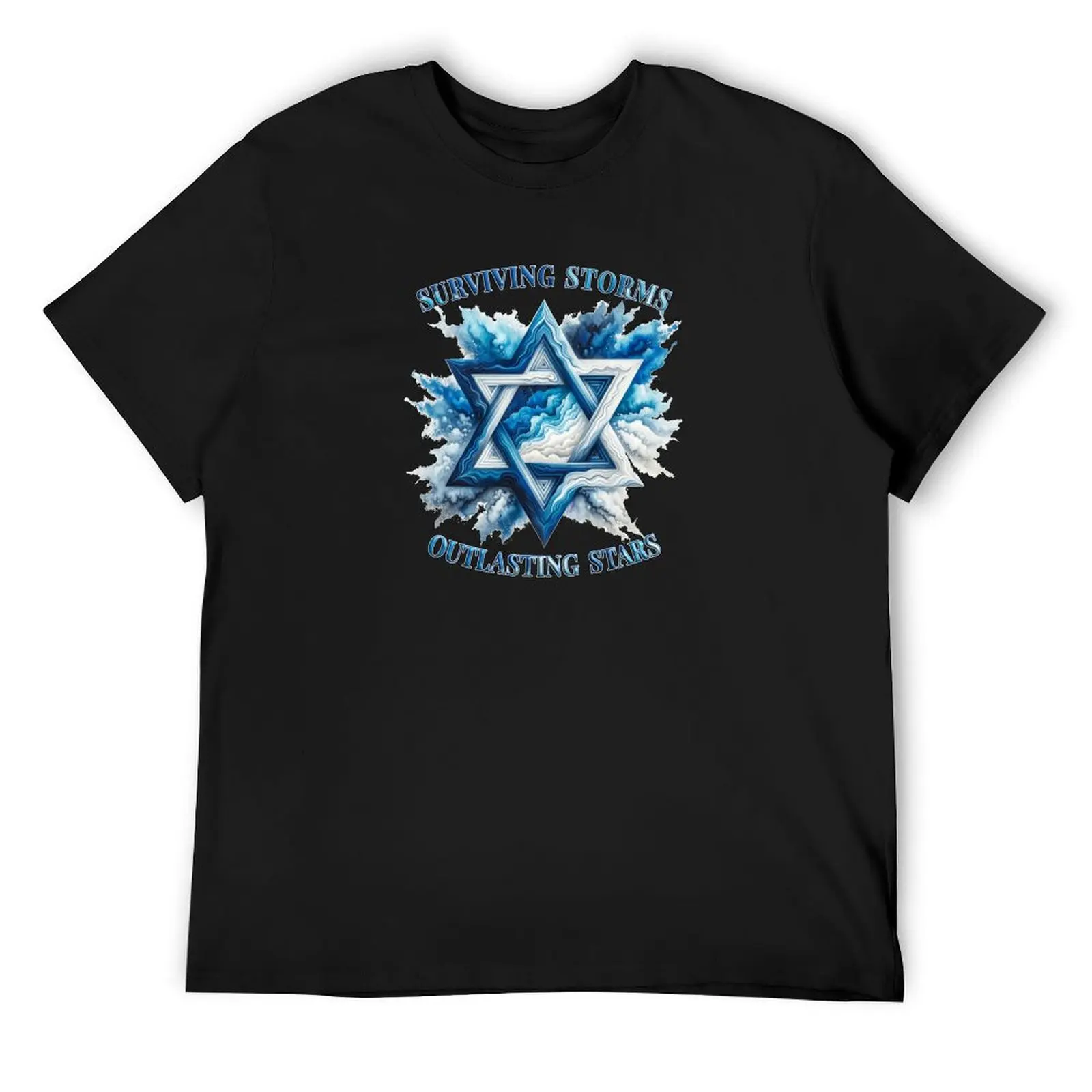 Surviving Storms, Outlasting Stars Star of David Magen David ??? ???? T-Shirt boys whites sweat shirts, men