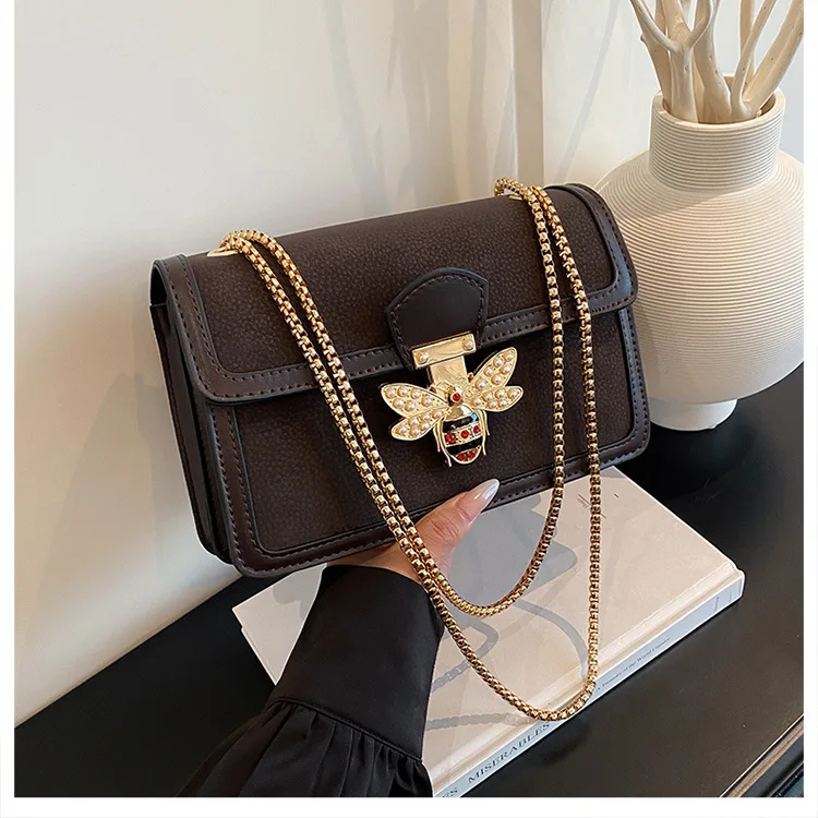 

New 2025 Women's Noble Matte Shoulder Bag - Fashionable Small Square with Chain, Multi-Scene Versatile