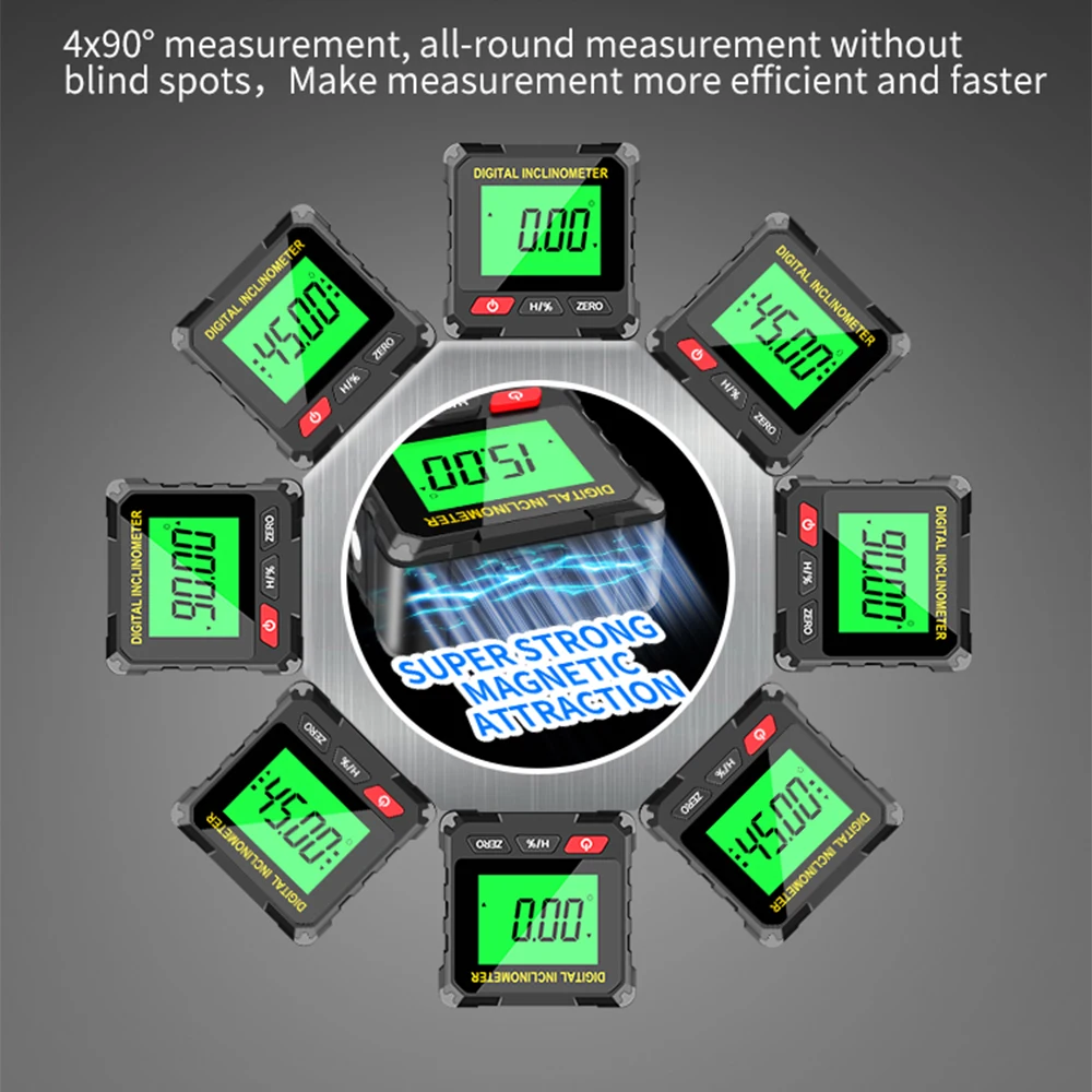  RN01 Digital Goniometer Electronic Level Box Electronic Angle Ruler Backlight Protractor Woodworking Inclinometer Tools