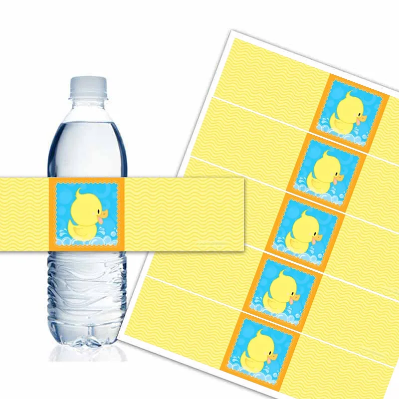 Ducky Duck - Baby Shower or Birthday Party Water Bottle Sticker Labels