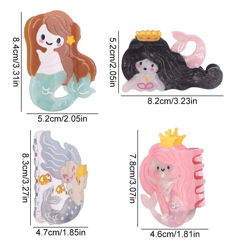 

Sweet Geometry Cartoon Mermaid Hair Claw Lovely Ponytail Clip Creative Hair Claw Novetly Acetic Acid Shark Clip Female