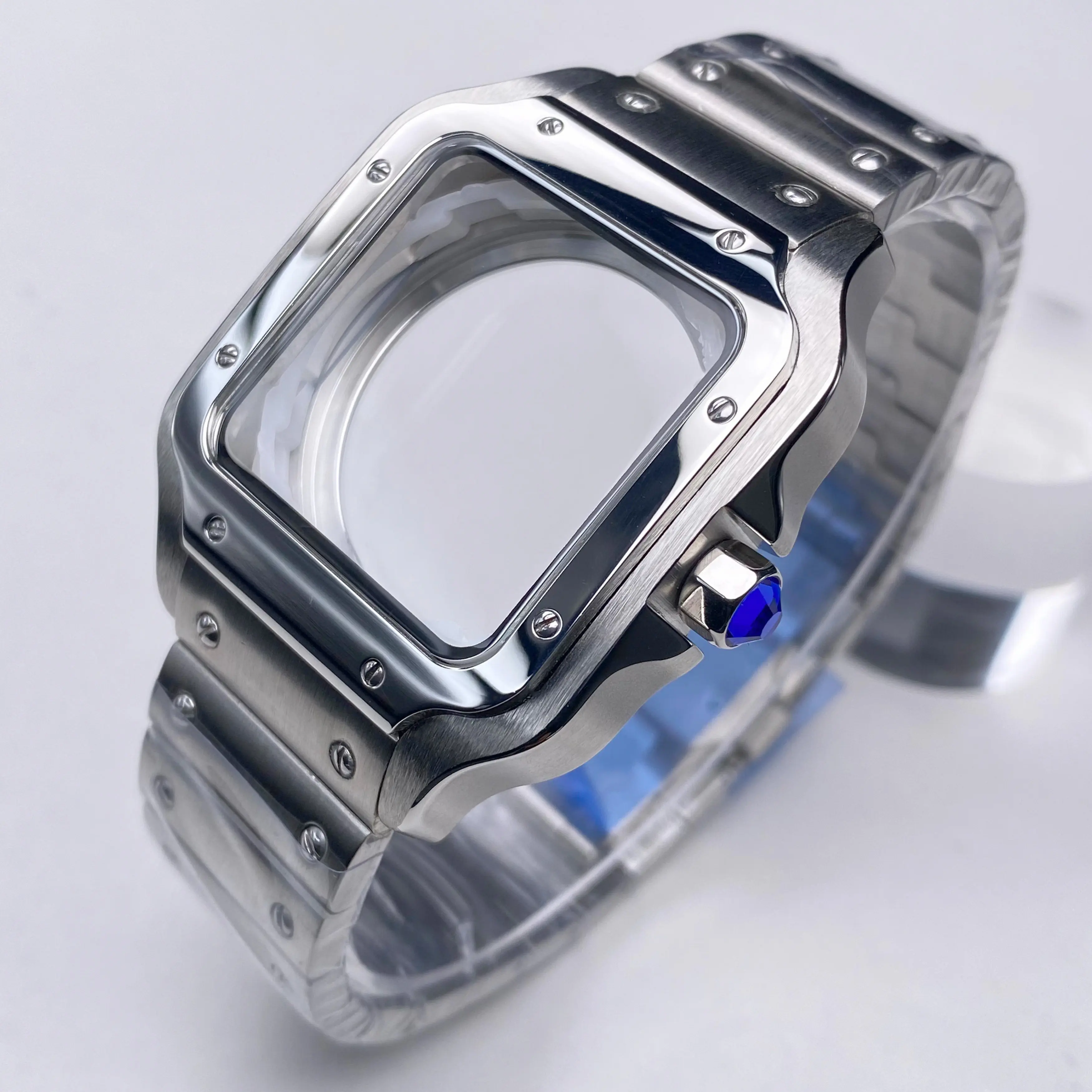 

38mm NH35 Square Case Black Gold Stainless Steel Modification Parts ForSKX Mod Accessories Fit Santo Case NH35 36 37 70 Movement