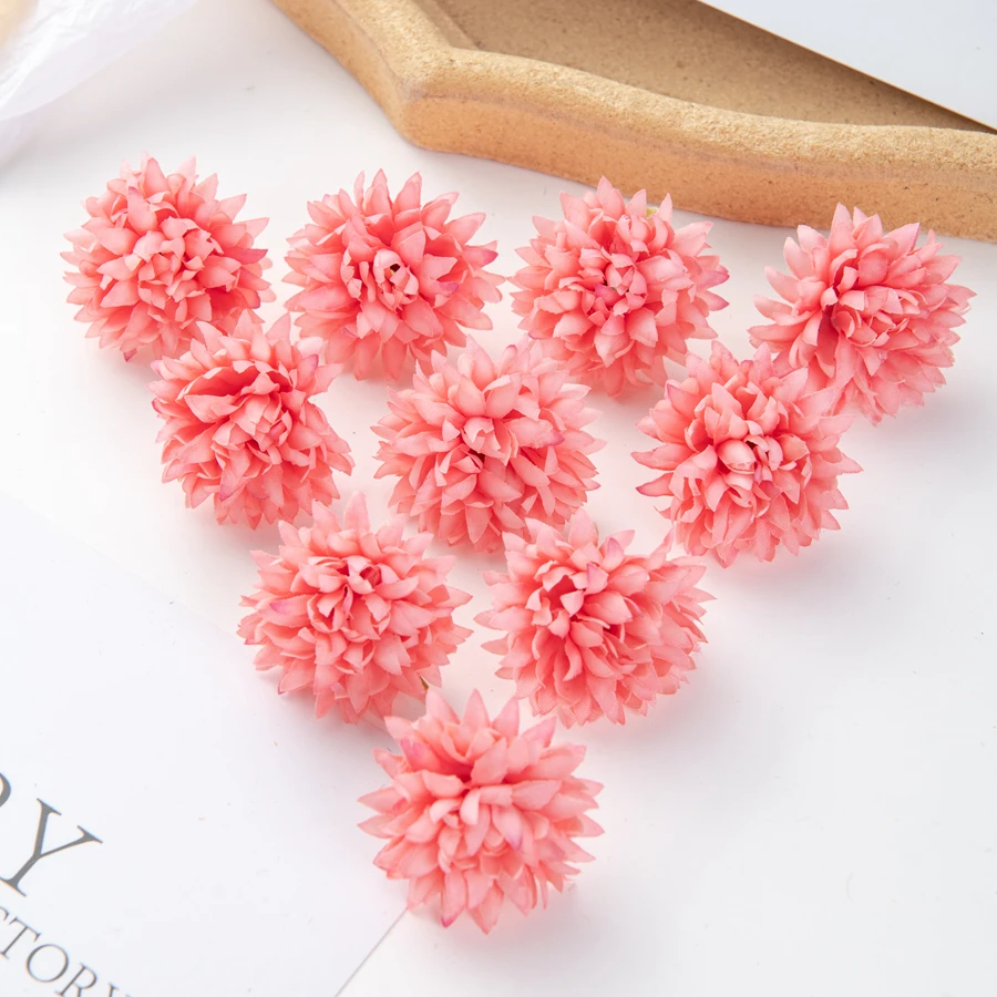50 Stück Seiden-Nelken Künstliche Blumen Scrapbook Brautaccessoires DIY Bonbonbox Hochzeits-Rosenbogen Weihnachtskranz Heimdekoration – Detail 4