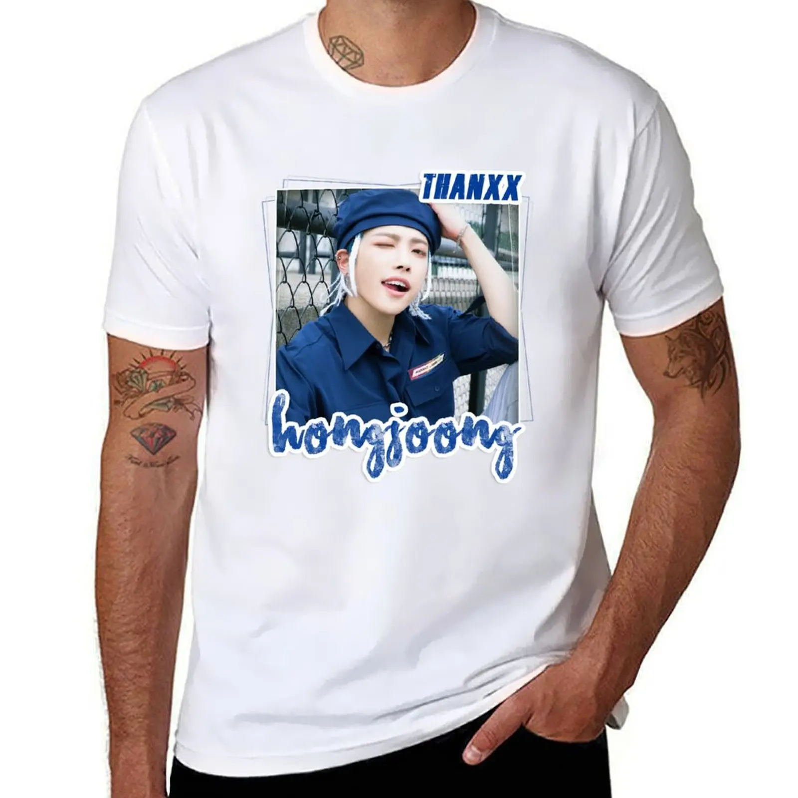 

ATEEZ - Hongjoong T-Shirt Work Basic Short Sleeve Top
