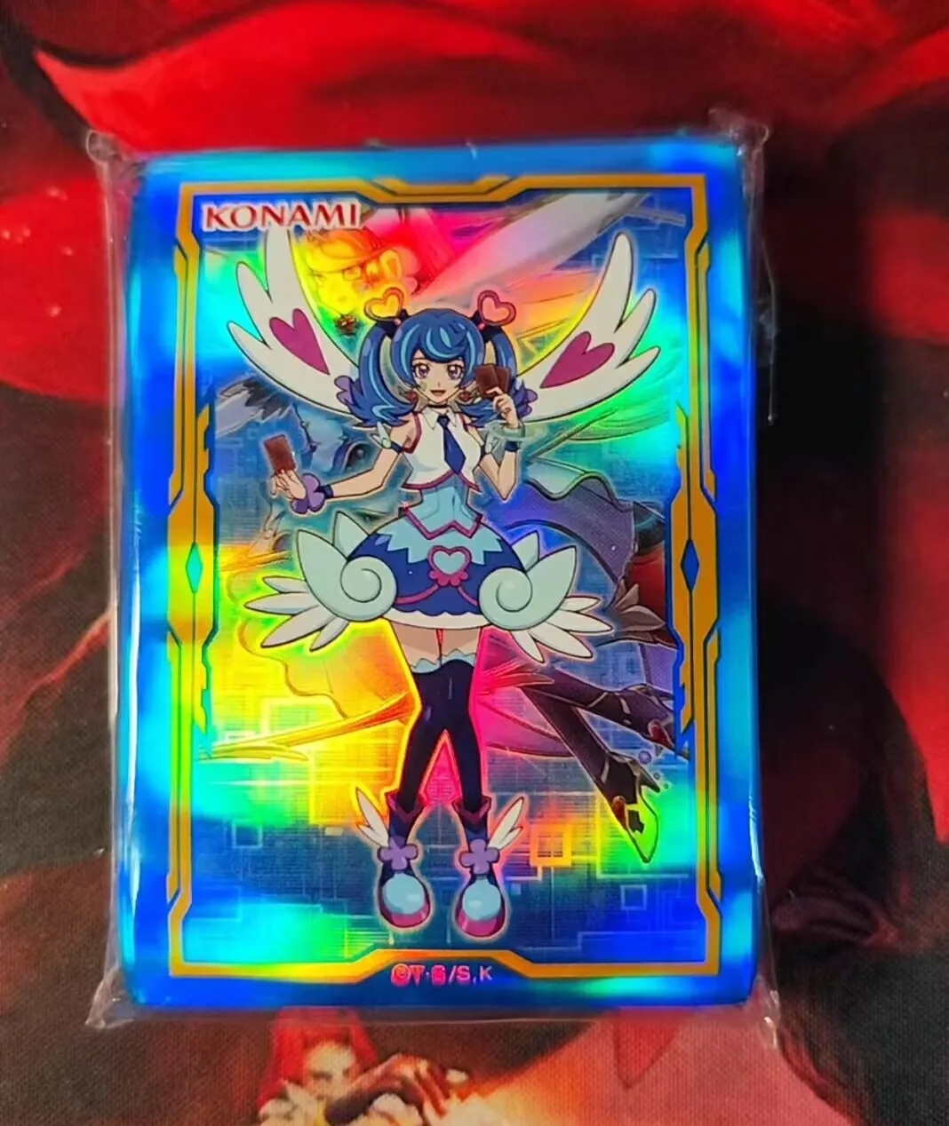 60pcs-yugioh-konami-duel-monsters-vrains-skye-zaizen-blue-angel-official-collection-card-protector-duelist-sleeves