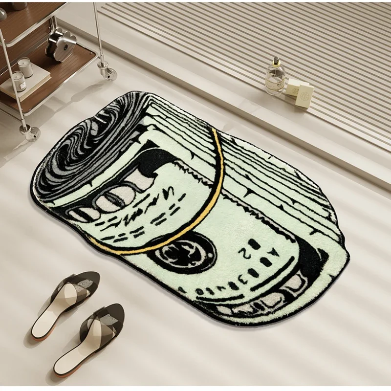 Dollar Shaped Bedroom Rugs Living Room Mat Fluffy Carpet Hallway Carpet Anti-slip Soft Kitchen Mat Home Decoration Floor Mat