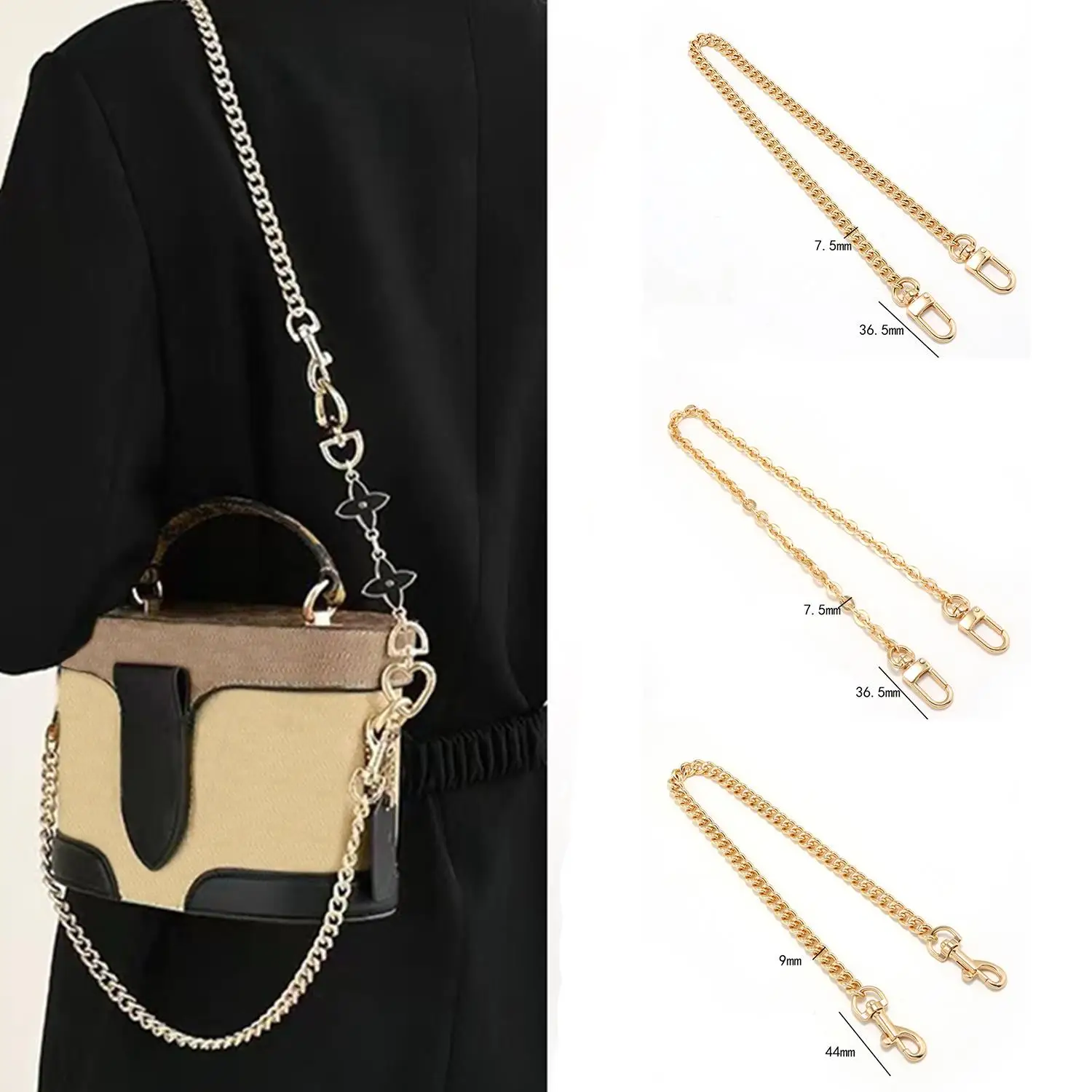 

1 шт., сумка через плечо, ремень-цепочка, женская сумка через плечо, сменный ремень для сумки, цепочка золотого цвета, детали сумки, аксессуары