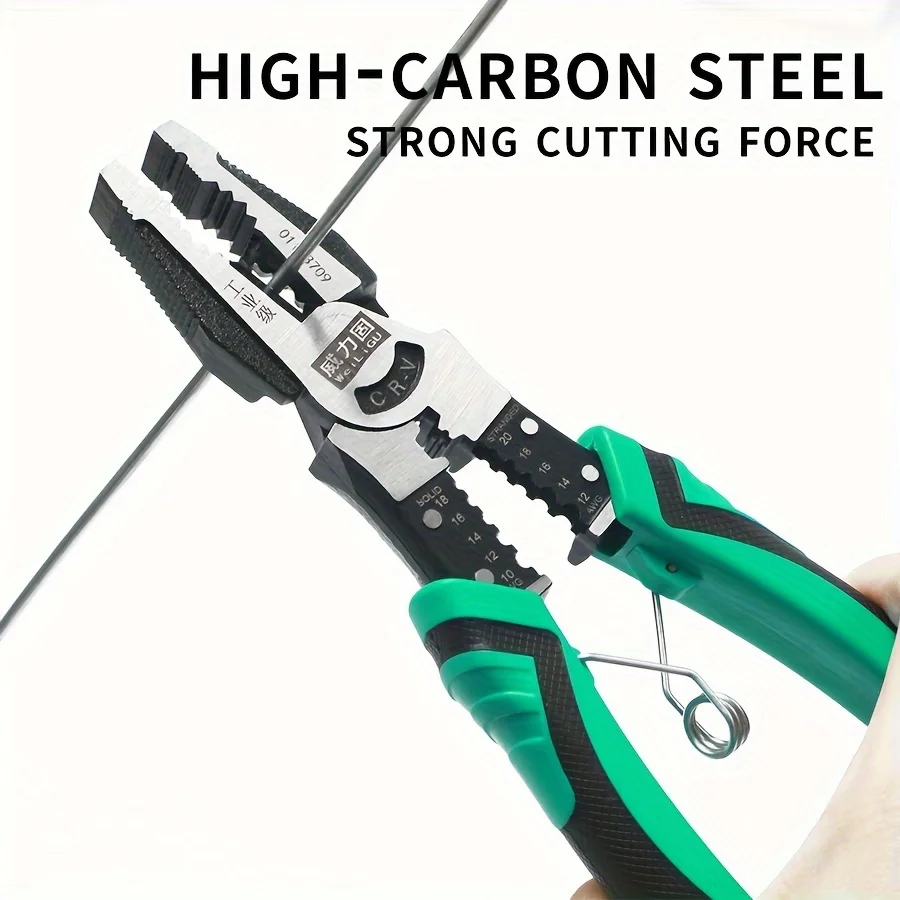 Spring action wire pliers 5-in-1 multifunctional wire pliers for household use, made of high carbon steel material