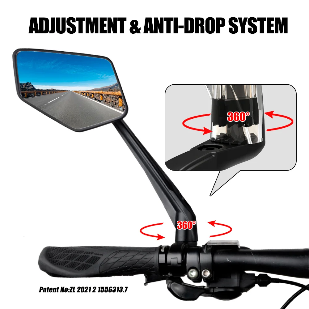 EasyDo Rear View Mirror for Bicycle Handlebar Bike Cycling Wide Range Back Sight Reflector Adjustable Scooter E Bike Accessories