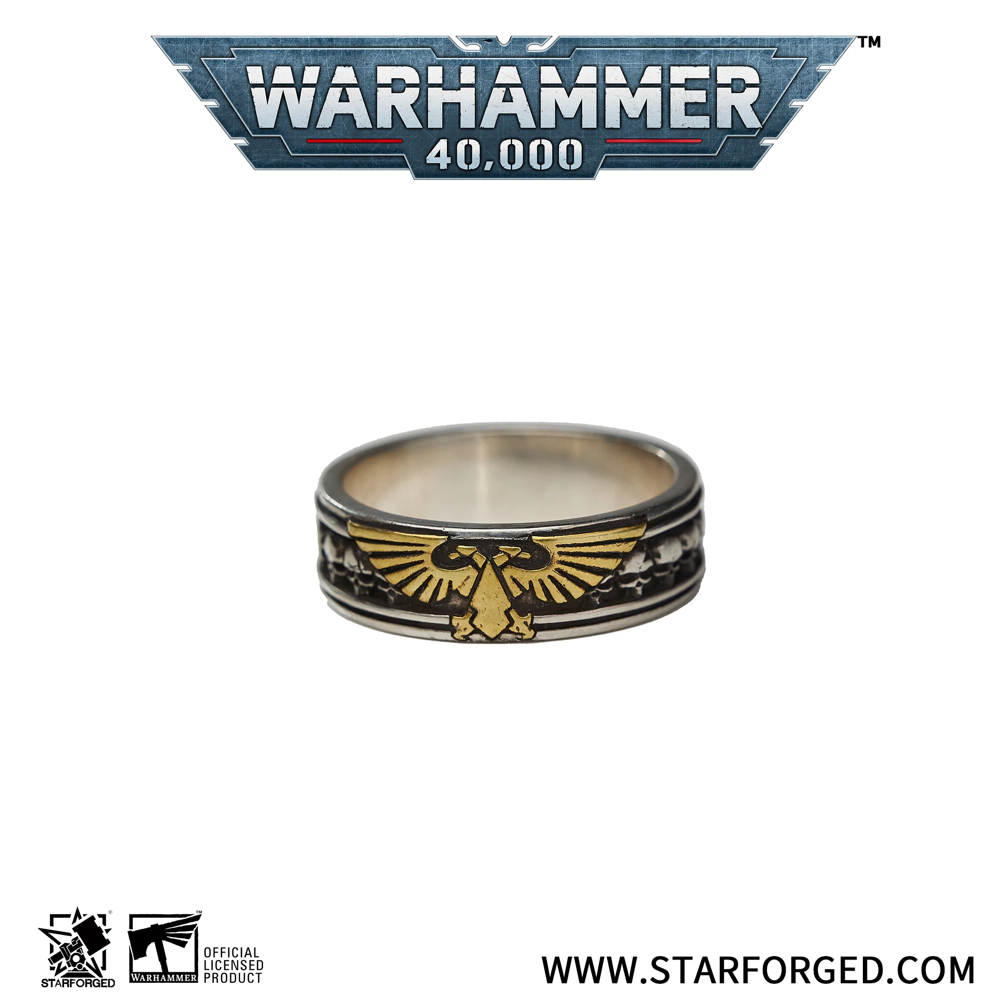 [Starforged] Skyhawk Emblem Ring, Warhammer 40K Peripherals, Silver Jewelry  Trendy and Popular Rings