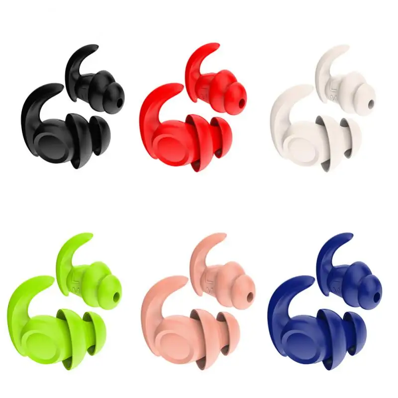 Anti Noise Silicone Earplugs Swimming Ear Plugs Isolation Interference for Work Sleeping Surf Soft Comfort Ear Protector