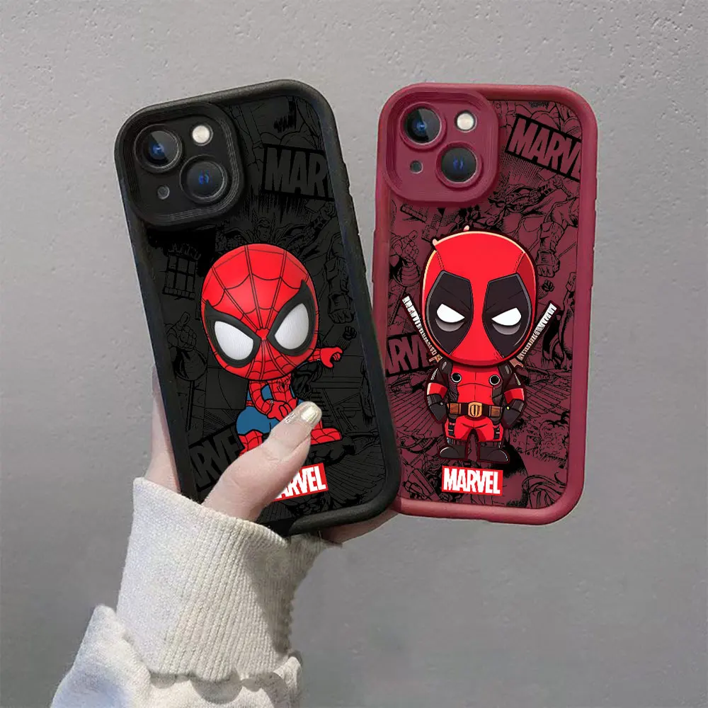 Mrvel Spider-Man Deadpool Venom Phone Case For Xiaomi 11 14 14T POCO F3 F4 F5 X3 X4 GT X5 M6 Redmi 10 10C 12 12C 13 13C 14C Case