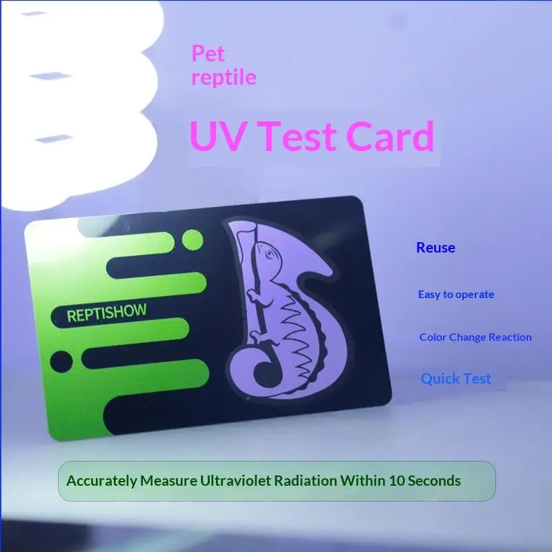 Reptile UVB Test Card Accurate Quick Response UV Detection Card for Terrarium Lamp Performance Test Pet Breeding Use