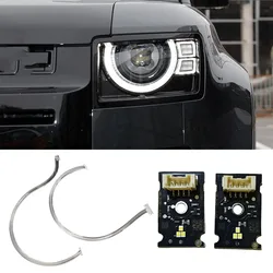 Car Headlight DRL Chips Light Guide Tube Strip Repair Parts For Land Rover Defender 2021 2022 2023 Superbright White Lightsource