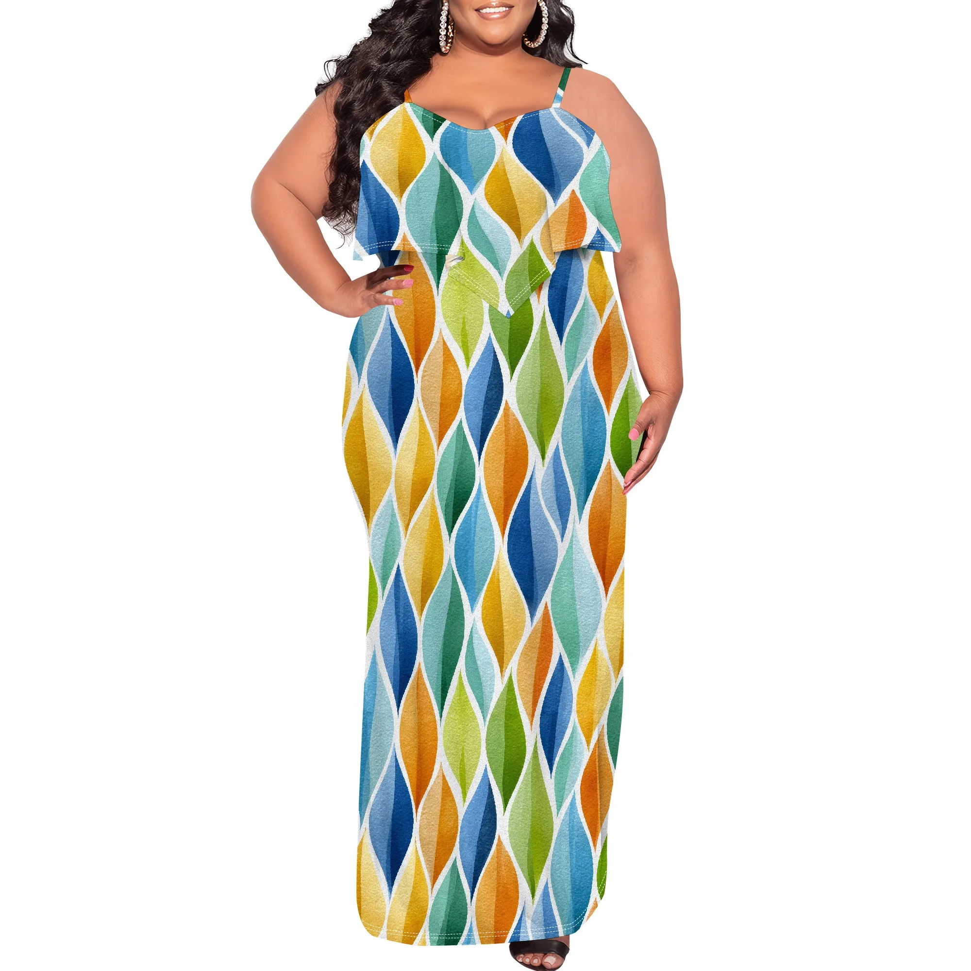 

Women's Summer Casual Bodycon Maxi Dress Fashion Sleeveless V-Neck Dress Sexy Mini Off-Shoulder Suspender Sundress