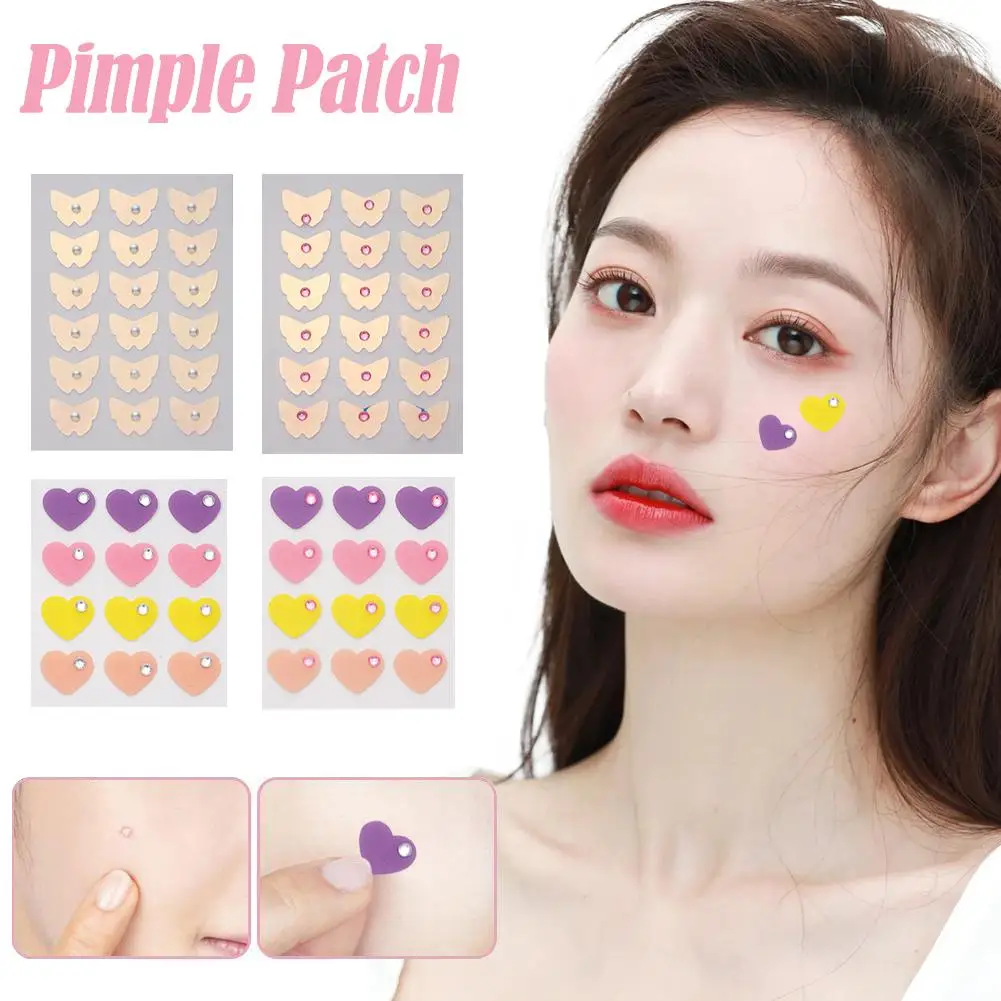 Colorful Cute Water Droplets Heart Shaped Treatment Care Invisible Sticker Removal Acne Pimple Patch Skin Cover