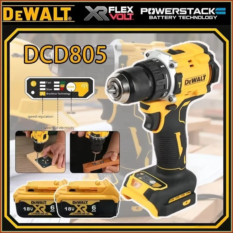 

Бесщеточная ударная дрель-шуруповерт DEWALT DCD805, аккумуляторная, многофункциональная, для батарей DEWALT