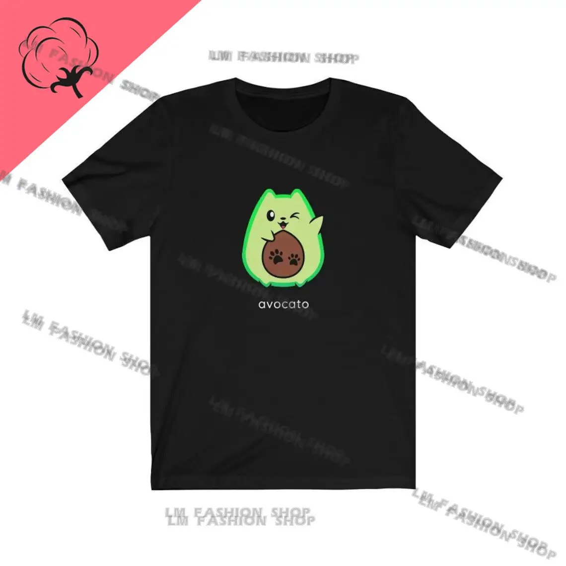 Funny Pun Avocado Lover Cat Graphic TShirts Men's Clothing Short Sleeve Tops Cotton Tees Women's Printed T-Shirt