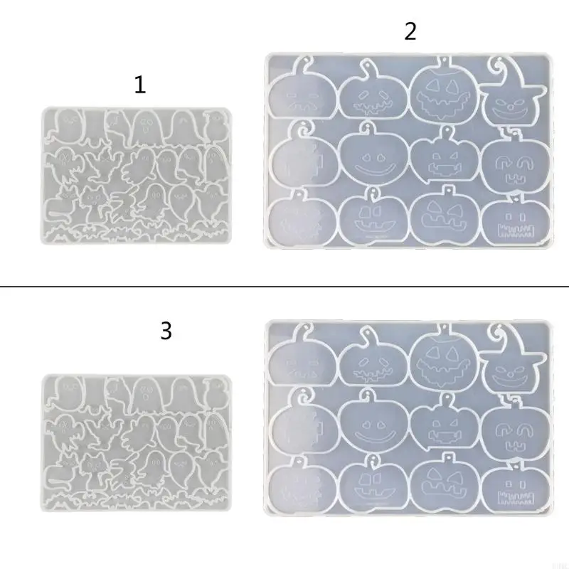 

R3MC Halloween Pumpkin Bat Keychain Epoxy Resin Mold Earrings Pendant Silicone Mould DIY Crafts Jewelry Casting Mold