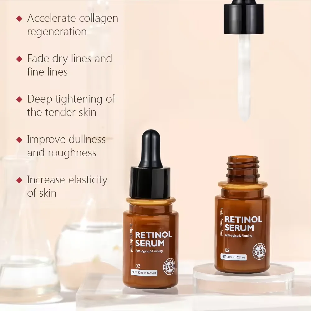 Vital GLAMOUR Retinol Facial Essence Reduce Wrinkles Even Skin Tone Repair Pigmentation And Combat Skin Aging 30ml 10pcs