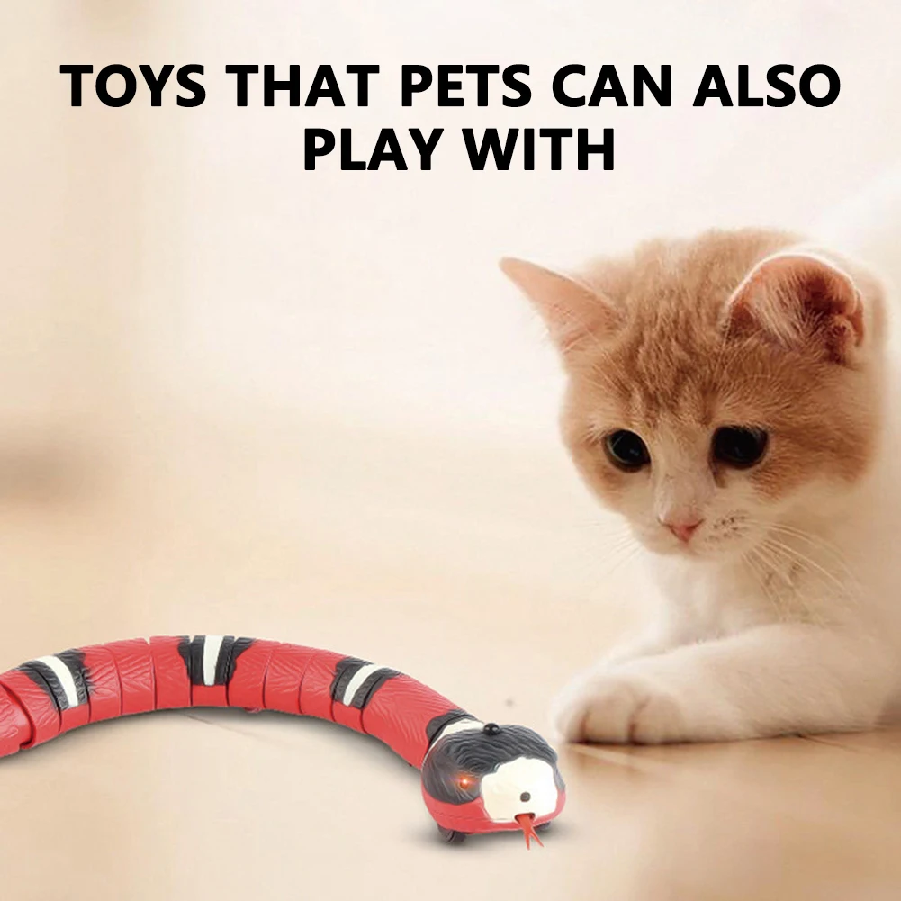 Smart Sensing Snake Toy Electronic Interactive Snake Toy For Kids Pets Interactive Obstacle Avoidance Toy For Cats Pranks Prop