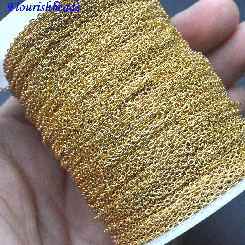 100metres Gold Color 1.5mm Tiny O Shape Jewelry Making Chains