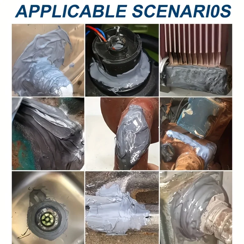 Metal Repair Glue Paste High Temperature 2 In1 Industrial AB Caster Glue High Strength Bonding Sealant Strong Casting Welding 50ML Includes mixing tools.