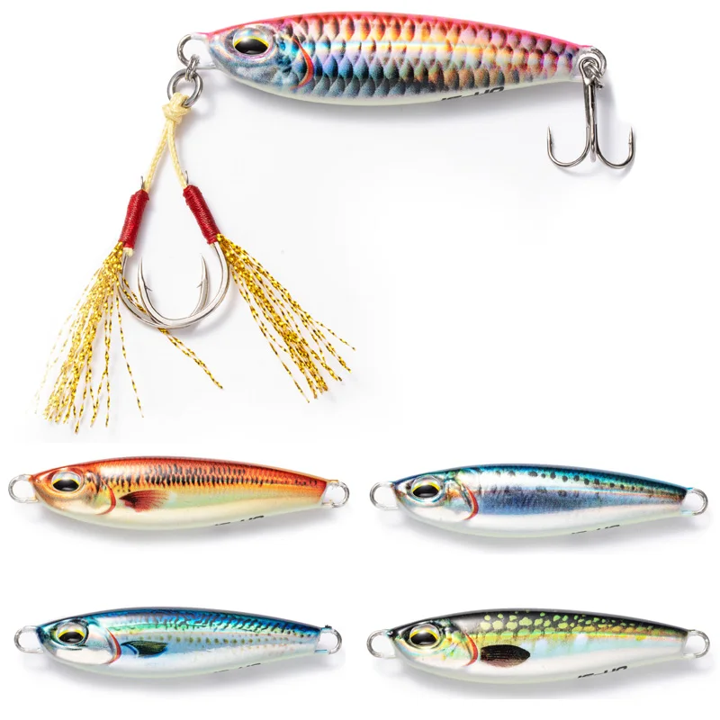 Fisher Town Metal jig 20g30g40g 3D Print Laser slow jig Trout Sea Fishing Bait micro jig Sea Fishing Bait Jigging Lure Metal