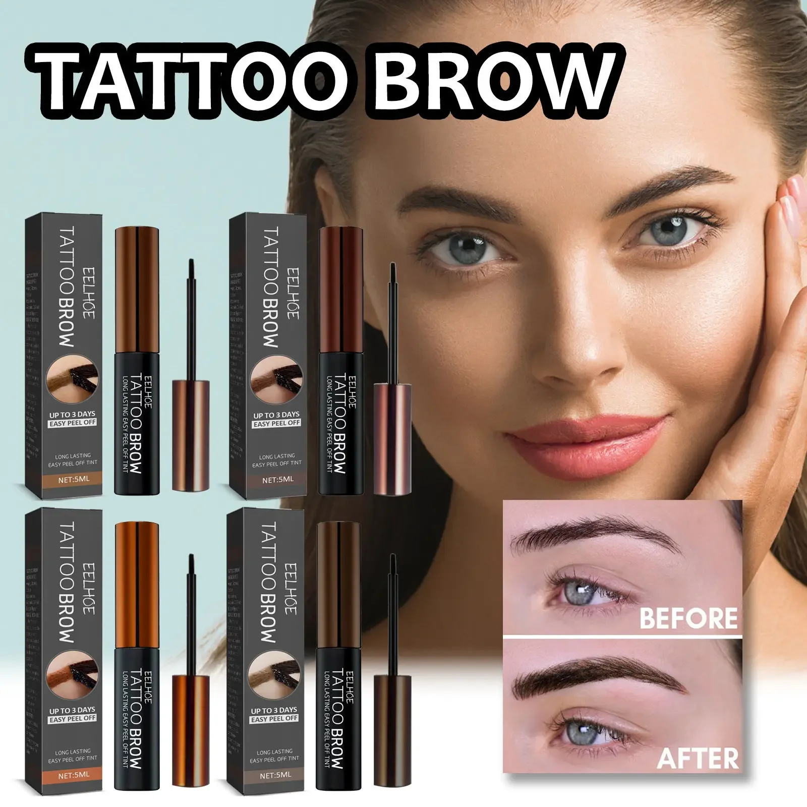 

Eelhoe Tear and Pull Three-Dimensional Eyebrow Cream Natural Wild Eyebrow Long Lasting Fadeless Waterproof and Sweat-Proof