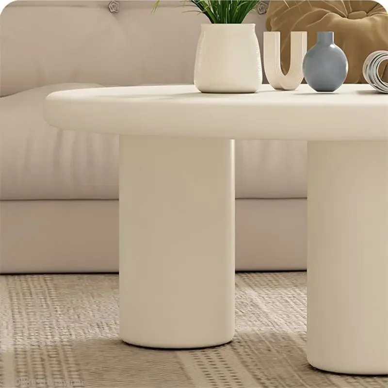 Muebles de sala de estar estilo crema, mesa de centro combinada redonda para el hogar, mesa pequeña moderna y sencilla para apartamento, nube