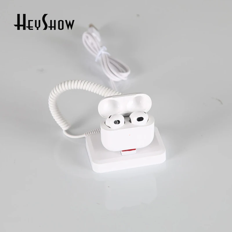 6 PCS/Lot Bluetooth Earphone Security Burglar Alarm Display Stand Chargable Headphone AirPods Anti-Theft Holder Mount