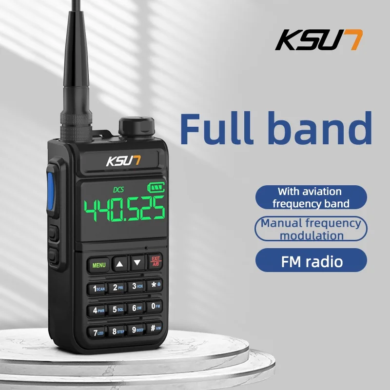 

Air Band Radio Ham Radio Amateur Long Range Walkie Talkie Wireless Set Fm Two-Way Radio Receiver Transceiver Number Key KSUN78D