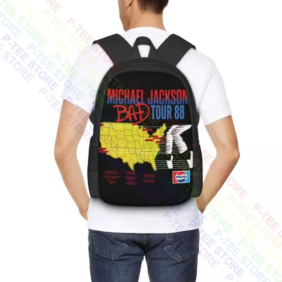 Michael Jackson Bad Tour 1988. P-1170Backpack Large Capacity Shoe